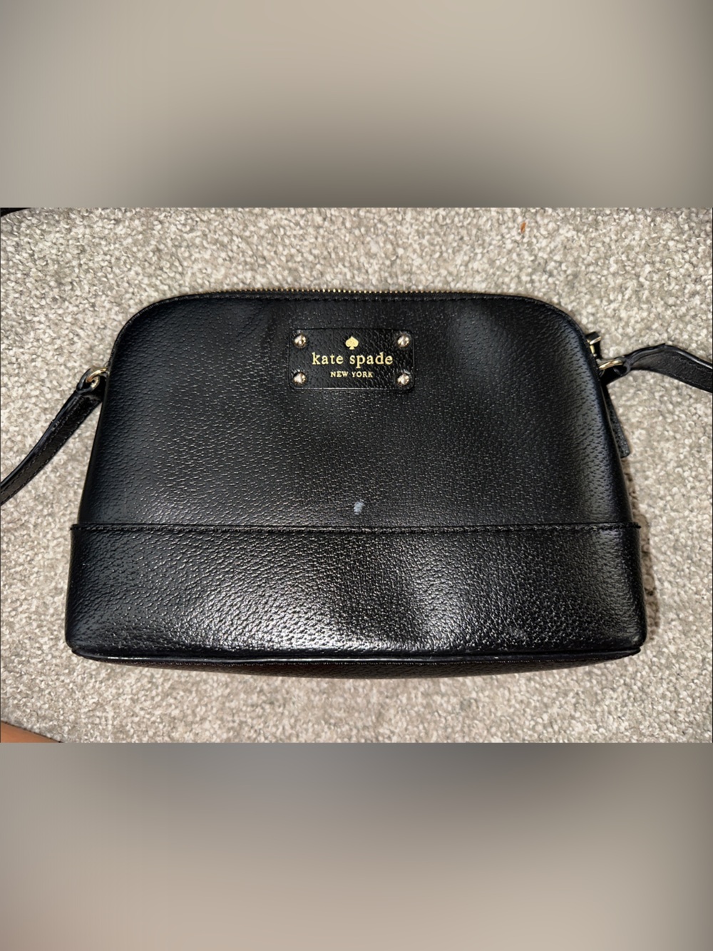 kate spade Black Pebbled Leather Wristlet Crossbody